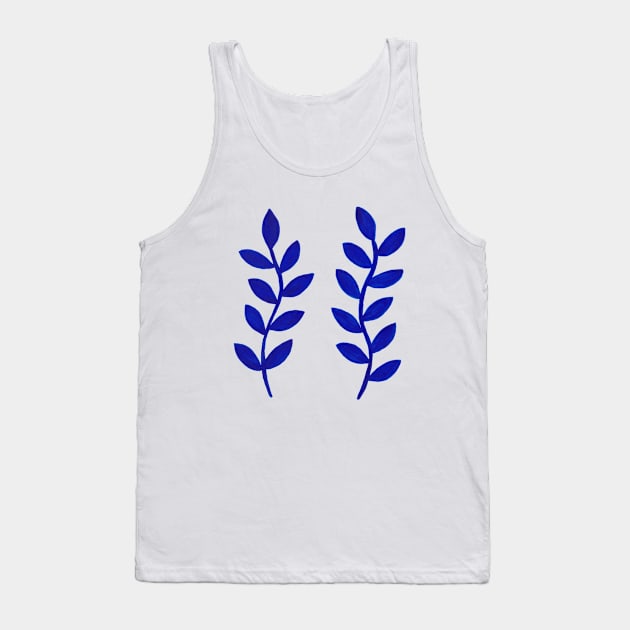 Blue Gouache Stem Duo Tank Top by sallycummingsdesigns